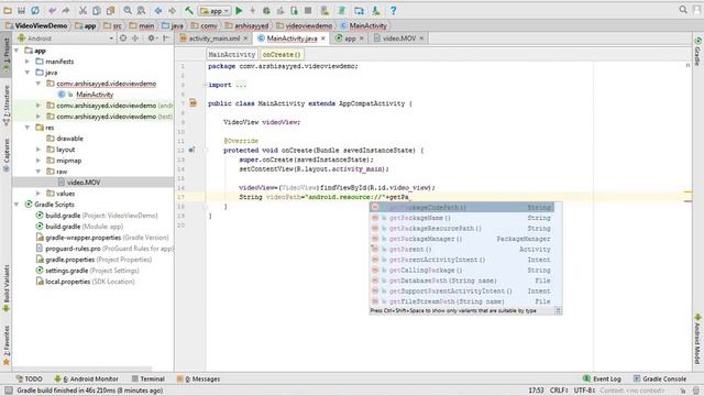videoview with media controller Androdi Studio смотреть онлайн