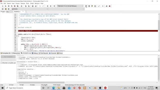 LibUsb Download And Configure To Use With Embarcadero Dev-C++ Tutorial