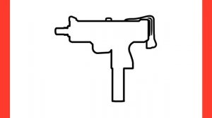 How to draw MAC-10 SMG from CS GO step by step / drawing Uzi ingram mac 10 submachine gun easy