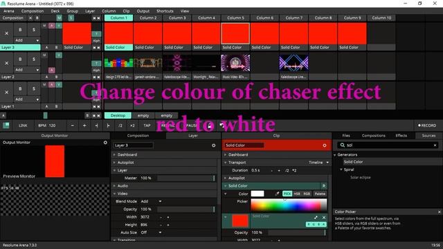 How to make chaser(strobe) effect in Resolume Arena without any third-party software. смотреть онлайн