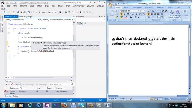 C# Visual Studio 2012 Creating a Basic Calculator смотреть онлайн