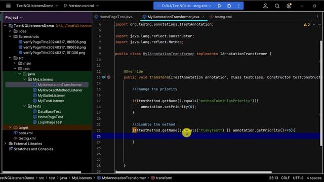 How to use IAnnotationTransformer Listener to Change Priority of TestNG method/disable TestNG metho смотреть онлайн