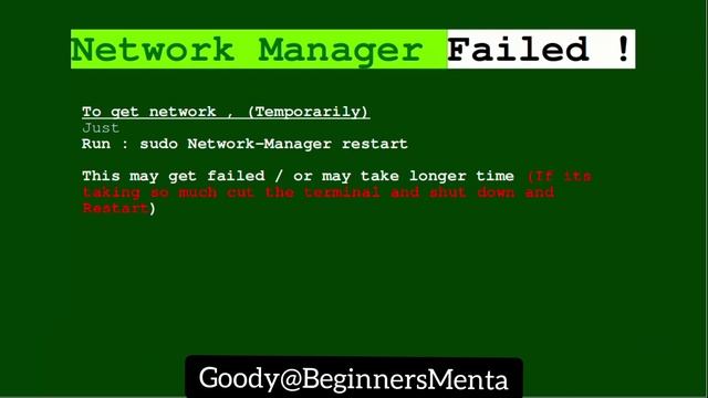 how to Fix Network Manager Failed Error- Fixed Error in Ubuntu 22.04 Goody@BeginnersMenta смотреть онлайн