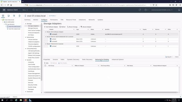 Configuring iSCSI Adapter on ESXi смотреть онлайн