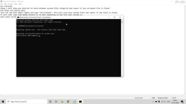 Verify windows system files using CMD смотреть онлайн