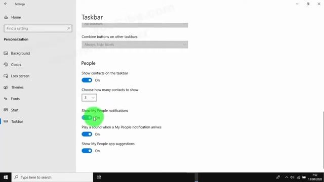 Windows 10 Home : How to show or hide My people notification on the taskbar смотреть онлайн