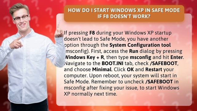 How do I start Windows XP in Safe Mode if F8 doesn't work? смотреть онлайн