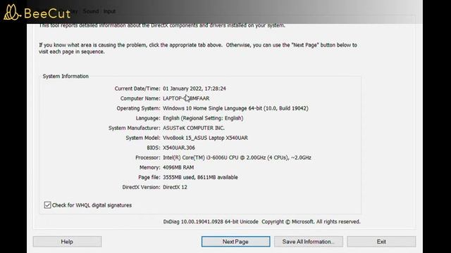 how to get BIOS UEFI version information and system model in ASUS vivobook X540UAR. смотреть онлайн