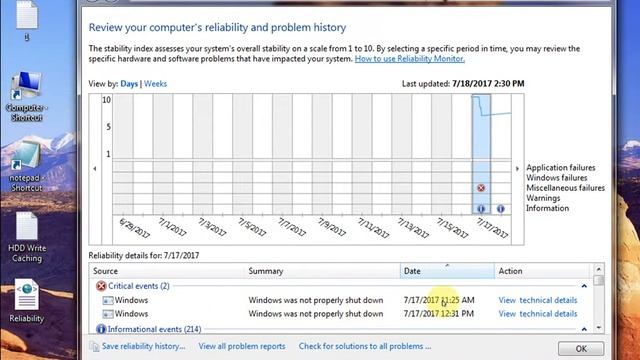 Reliability Monitor Windows Operating System смотреть онлайн