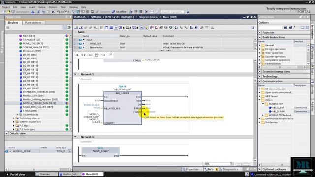 SIEMENS S7 1200 As a Modbus TCP-IP Server смотреть онлайн