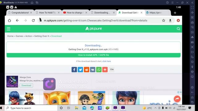 how to download getting over it for free on pc emulator blue stacks 5 смотреть онлайн