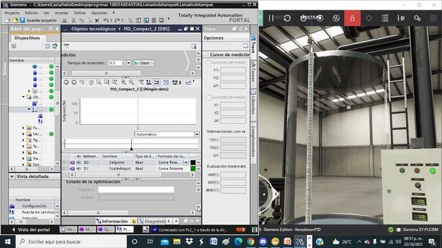llenado de tanque con control PID con TIAV16 y FACTORI I/0, solución al problema de ERROR PID смотреть онлайн