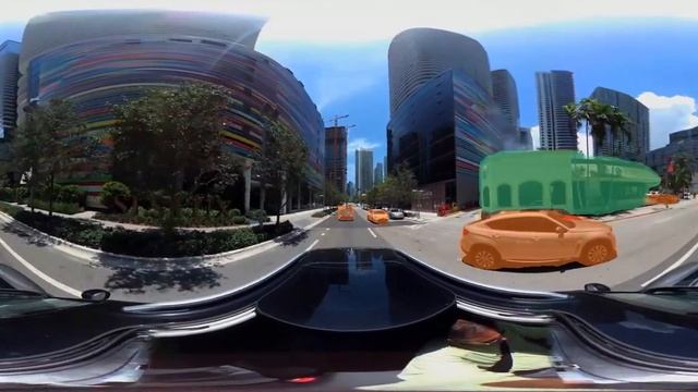 360 Driving Demo with Yolov8 Object Segmentation 4k смотреть онлайн