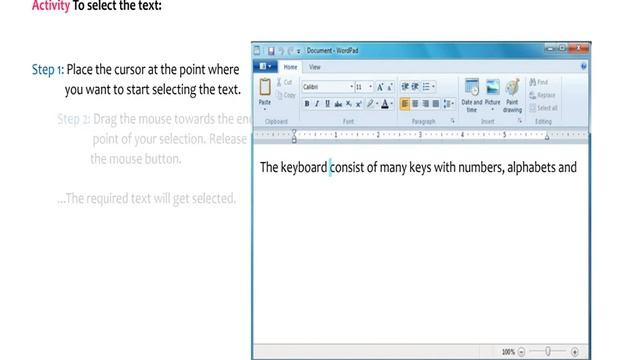 Activity 6.1: To select the text in WordPad смотреть онлайн