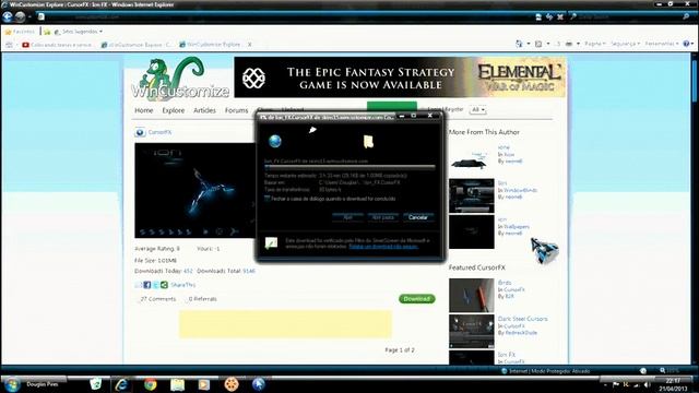 CursorFX - Baixando e Instalando novos cursores Veja смотреть онлайн