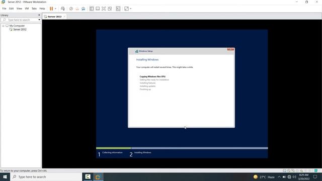 Create and configured new virtual machine (windows Server 2012 )in vmware workstation 16 смотреть онлайн
