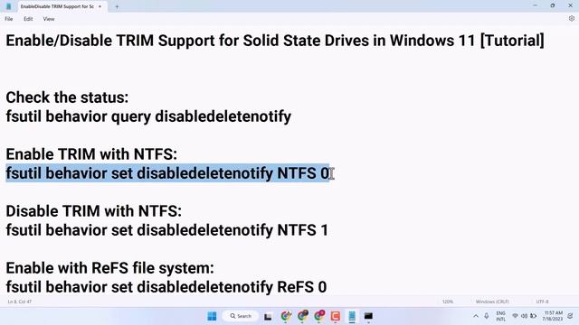 Enable or Disable TRIM Support for Solid State Drives in Windows 11 смотреть онлайн