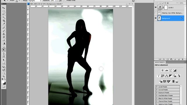 Tutorial - Cleaning up a White Background with the Dodge Tool смотреть онлайн