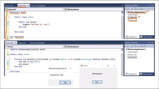 Namespaces | Introduction, Syntax, Example, Program | VB.Net смотреть онлайн