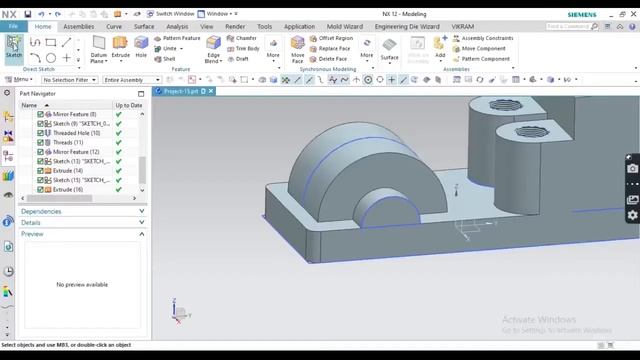 NX CAD // Basic Project #15 // 3D Model Basic Design смотреть онлайн