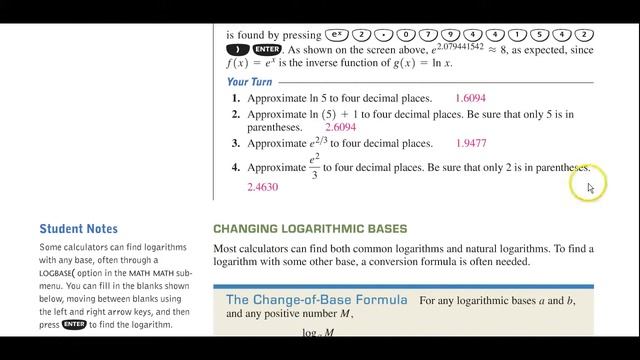 TB Math 105 9.5 Natural Logarithms & Changing Bases смотреть онлайн