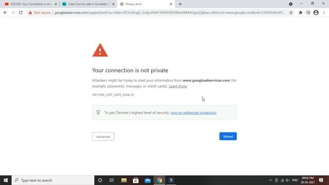 Your connection is not private error solved смотреть онлайн