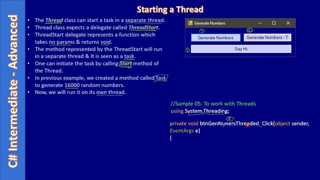 Thread & ThreadStart | Part 3 - Starting a Thread | C# Advanced #226 смотреть онлайн