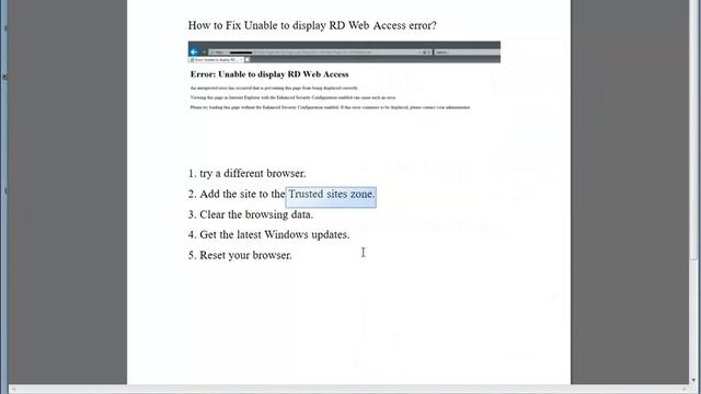 Fix Unable to display RD Web Access error on Windows смотреть онлайн