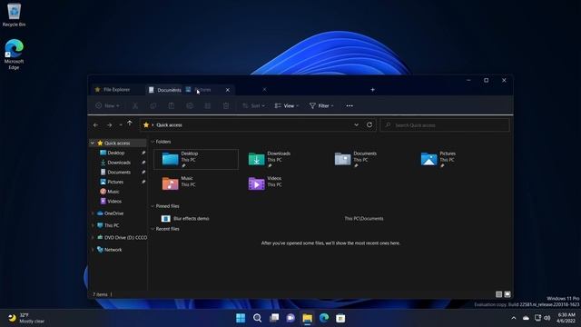 Windows 11: File Explorer Tabs (old preview before official testing) смотреть онлайн