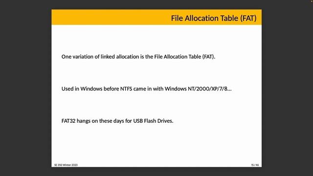 ECE 350 Lecture 23: File Allocation Methods смотреть онлайн