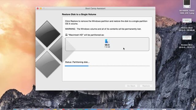 Remove Boot Camp (Windows OS) from Mac OS X Yosemite смотреть онлайн
