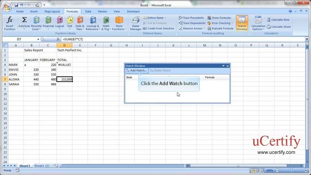 Create And Revise A Formula, Add A Watch Window, And Trace Errors In A Worksheet смотреть онлайн