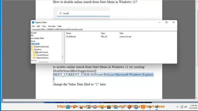 Disable online search from Start Menu in Windows 11 смотреть онлайн