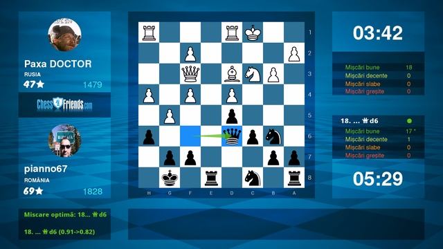 Chess Game Analysis: Paxa DOCTOR - pianno67 : 0-1 (By ChessFriends.com) смотреть онлайн