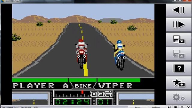Road Rash - Game Gear Sega - emulador Pantheon 4.338 - probado en Windows 7 x64 смотреть онлайн