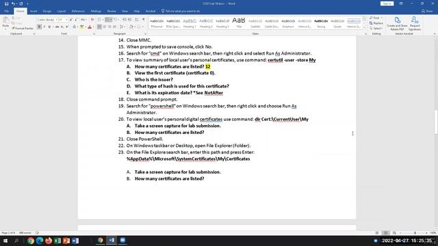 CIS27 Lab 10: Certificate and Encryption in Windows 10 смотреть онлайн