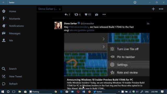 Windows Insider build 17046 Redstone 4 Windows 10 Fast Ring November 22nd 2017 смотреть онлайн
