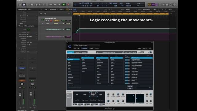 Logic Pro X 10.2 Alchemy synth, Transform Pad automation record смотреть онлайн
