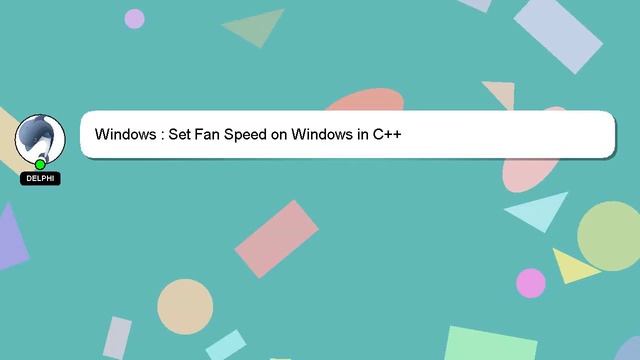 Windows : Set Fan Speed on Windows in C++ смотреть онлайн