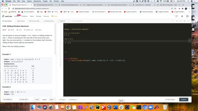 Leetcode 239. Sliding Window Maximum смотреть онлайн