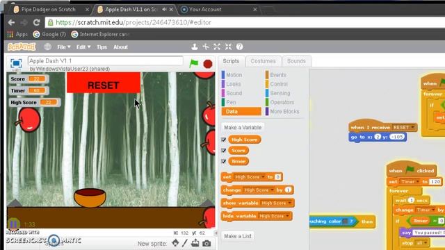Apple Dash V1.1 on Scratch смотреть онлайн