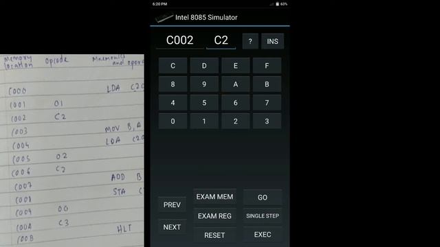 How to perform assembly language 8085MP program on Android. [LIVE DEMO] смотреть онлайн