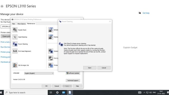 Epson L3110/L3150 Power Cleaning For Windows 10.Solution for White Lines on Printout смотреть онлайн