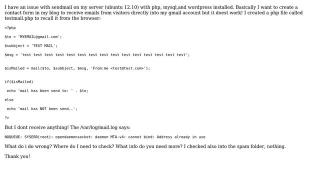 NOQUEUE: SYSERR(root): opendaemonsocket: daemon MTA-v4: cannot bind: Address already in use смотреть онлайн