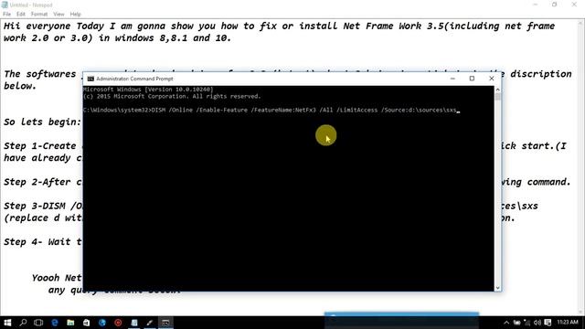 How to enable Net Frame work 3.5(including 2.0 or 3.0 offline) in windows 8,8.1 and 10 смотреть онлайн