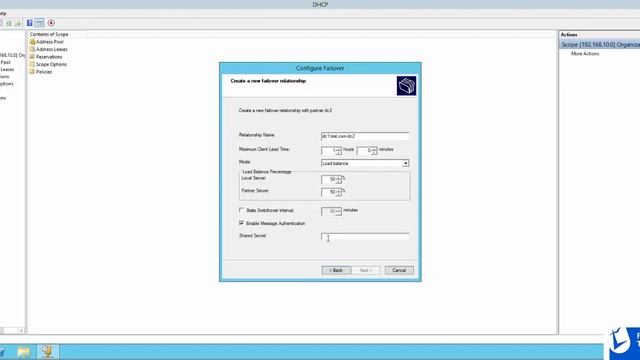 Configuración de un DHCP Failover GUI en Windows Server 2012 R2 смотреть онлайн
