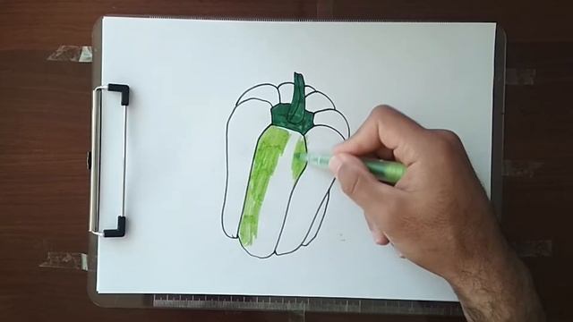 Bolalar Uchun Bolgar Qalampiri Rasmini Chizish | Drawing Bell Pepper For Children