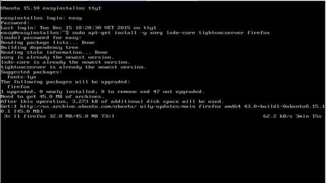 Easy Install Ubuntu Server 15 10 With Lxde And Vnc Server смотреть онлайн