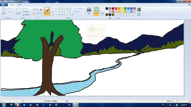 Easy paint image How to make natural picture in computer windows paint смотреть онлайн