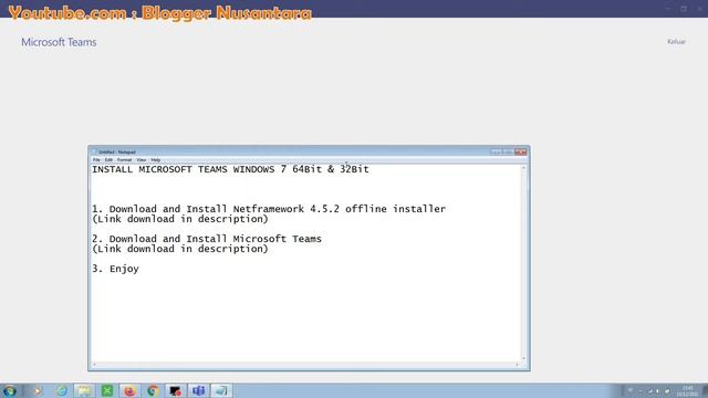 CARA INSTALL MICROSOFT TEAMS DI WINDOWS 7 32 & 64 BIT | WORK 100% смотреть онлайн